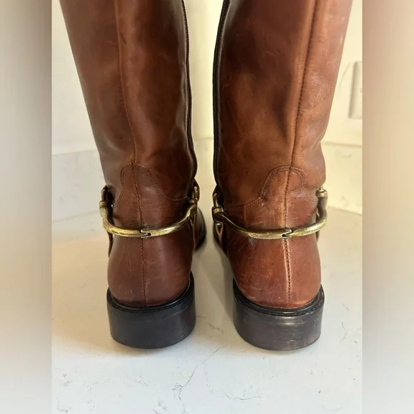 Matisse Lariat Saddle‎ Brown Leather Riding Boots with copper accents. Sz 9.5 - Picture 8 of 15